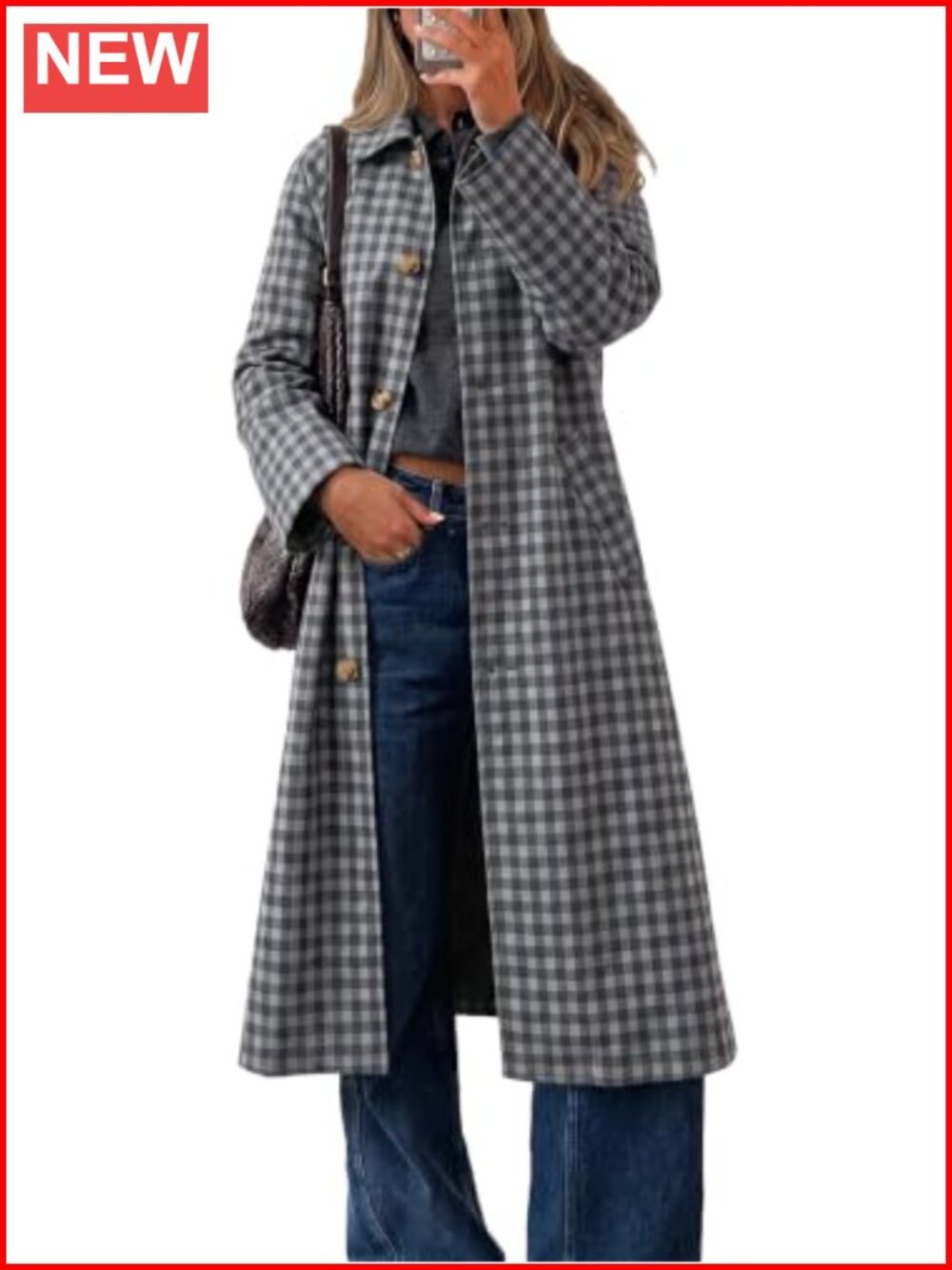 Plaid Trench Coat | Long Sleeve Single Breasted Lapel Fall Winter